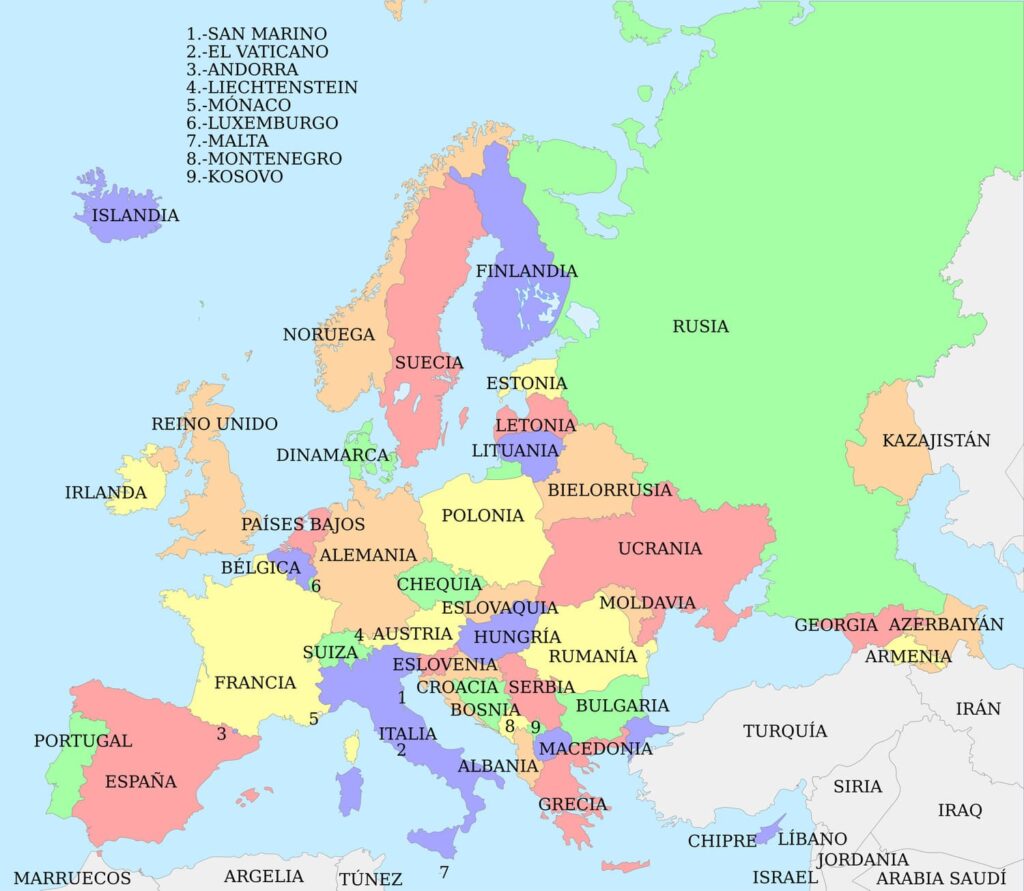 mapa politico de europa