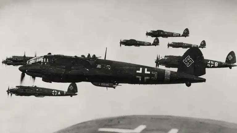 Messerschmitt Bf 109E alemán en vuelo durante la batalla de Inglaterra 1940
