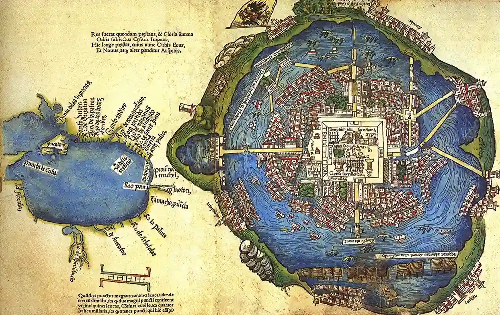 Mapa de Tenochtitlan impreso en 1524